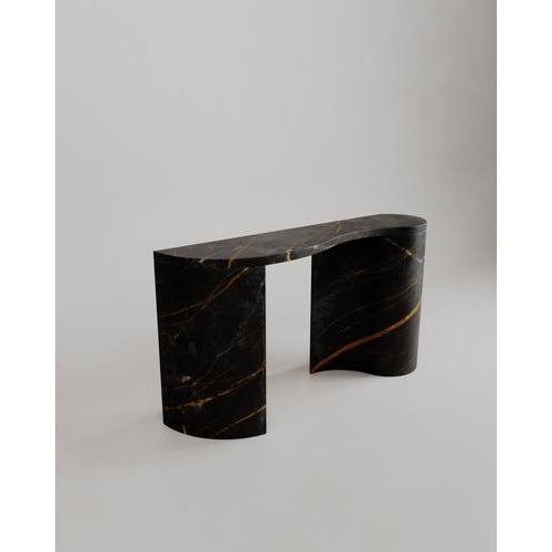 Green Marble Stone Curved Organic Dune Console by Esther Knopfler For Sale - Image 13 of 15
