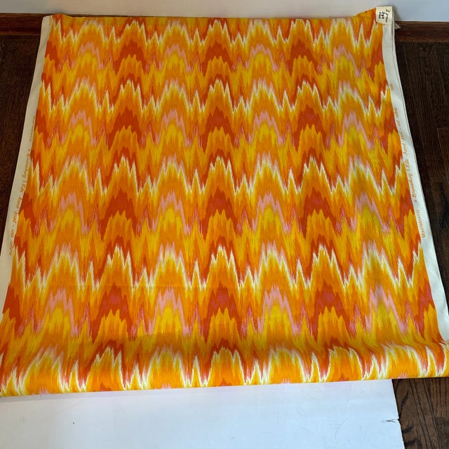 Brunschwig & Fils bright yellow flame stitch pattern entitled “Montparnasse”. 2 pieces 3 yards each. Totaling 6 yards. 1...