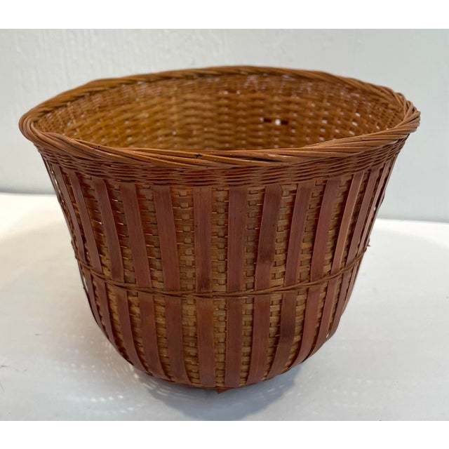 Vintage Oval Woven Basket For Sale - Image 4 of 7