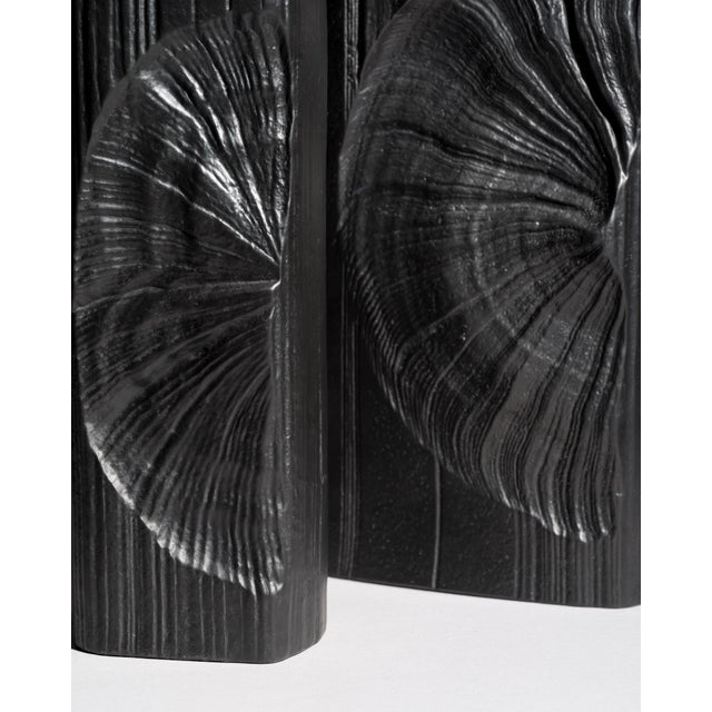 1980s Ammoniten Porcelain Black Vases by Martin Freyer for Rosenthal, Germany, 1970s, Set of 2 For Sale - Image 5 of 16