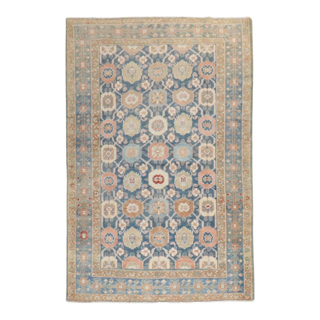 Antique Zabihi Collection Persian Decorative Blue Rug For Sale
