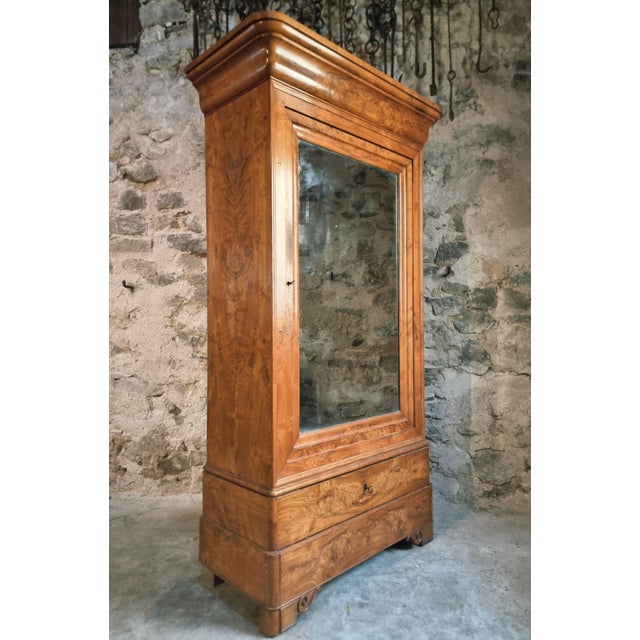 Antique French Louis Philippe Wardrobe in Elm and Oak, 1800s For Sale - Image 16 of 16