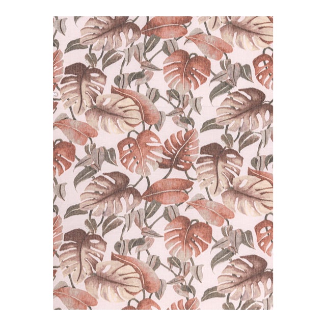 Sample - The House of Scalamandré Rainforest Warp Print Fabric, Terra Cotta For Sale