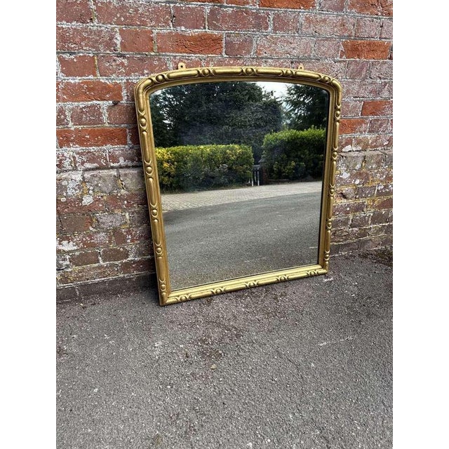Antique English 19th Century Gilt Overmantle Mirror. For Sale - Image 6 of 7