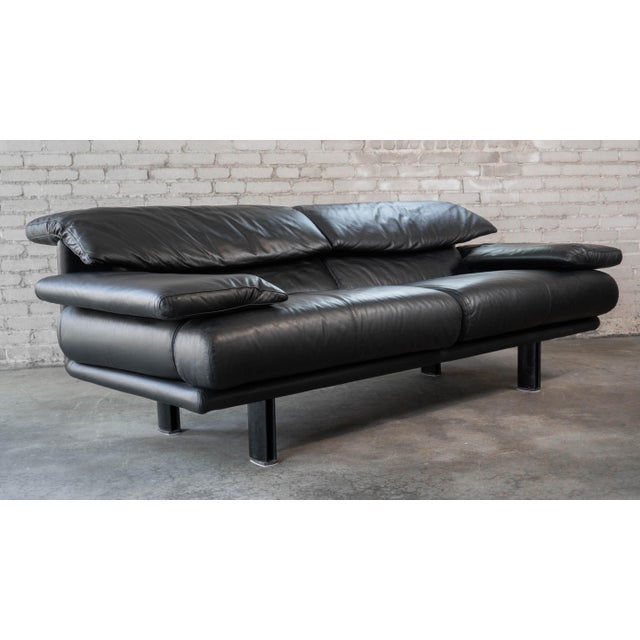 1980s Postmodern Leather Alanda Sofa by Paolo Piva for B&b Italia For Sale - Image 9 of 18