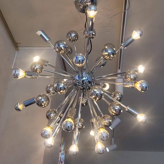 Space Age Sputnik Lamp in Chrome Metal, Germany, 1970s For Sale - Image 3 of 17