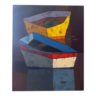 Signed & Dated Contemporary Abstract Oil Painting by Vadim Puyandaev For Sale
