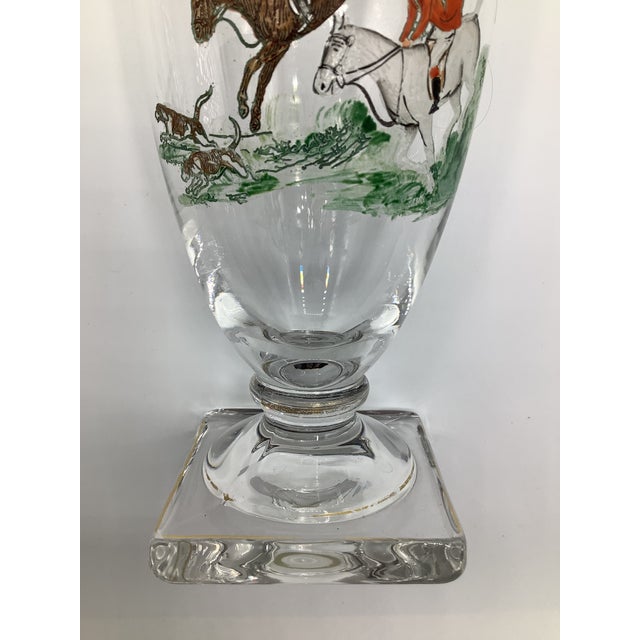 30s English Horse Fox Hunting Scene Hand Painted Goblets - Set of 4 For Sale - Image 10 of 11