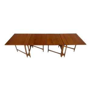 Teak Danish Mid-Century Modern Banquet Dining Gate Leg Maria Table 2pcs - A Pair
