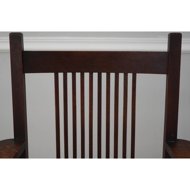 1900 - 1909 L&jg Stickley Mission Oak Spindle Back Armchair For Sale - Image 5 of 18