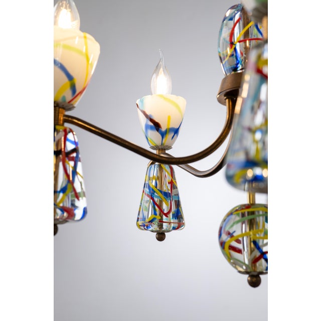 Murano Glass Chandelier by Dino Martens for Aureliano Toso,1950s For Sale - Image 9 of 13