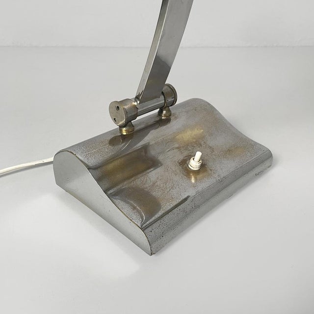 Italian Art Deco Table Lamp in Chromed Brass, 1930s For Sale - Image 11 of 13