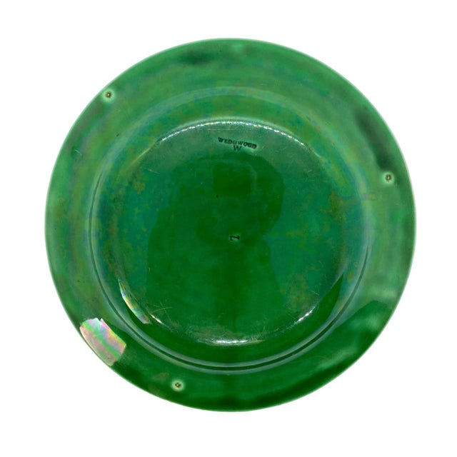 Wedgwood Wedgwood Majolica Green Glazed Basket Weave Plate, English, Dated 1894 For Sale - Image 4 of 5