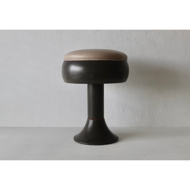 Vintage Space Age Tulip Style Pedestal Stool Swivel Padded Seat For Sale - Image 16 of 18