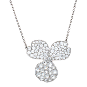 Mid 20th Century Tiffany & Co Diamond Paper Flowers Necklace Platinum Fine Signed Jewelry