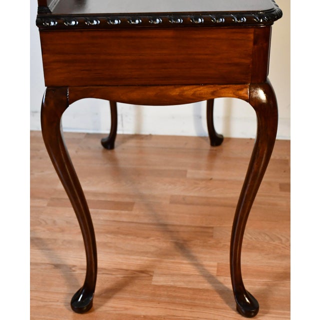 1920 Antique Queen Anne Carved Walnut Server / Buffet For Sale - Image 9 of 11