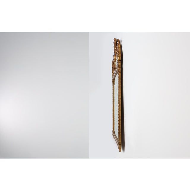 Gold 20th Century Belgian Rococo-Venetian Mirror in Gilded Wood, 1980s For Sale - Image 8 of 11