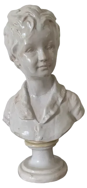 Stoneware Bust of Child, 1800s