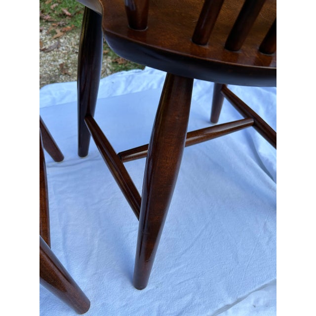 1990s 1990’s Nichols and Stone High Sheaf Back Windsor Chairs - A Pair For Sale - Image 5 of 11