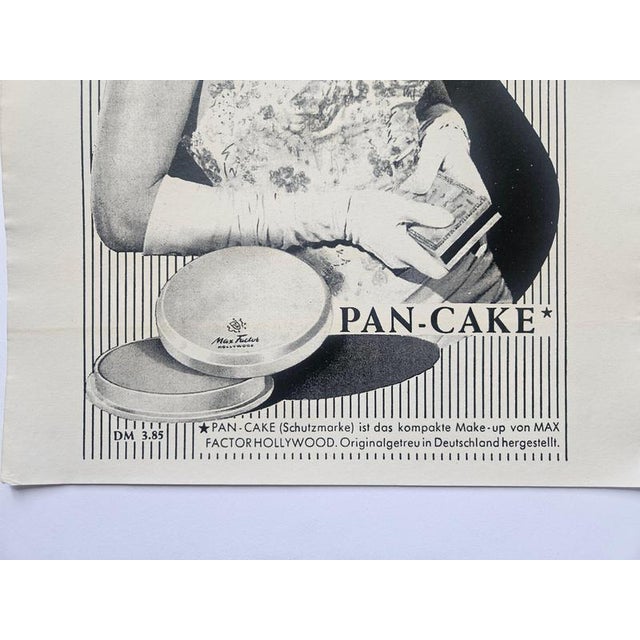 Art Deco Advertising Poster Max Factor Pan Cake, USA, 1940s For Sale - Image 6 of 8
