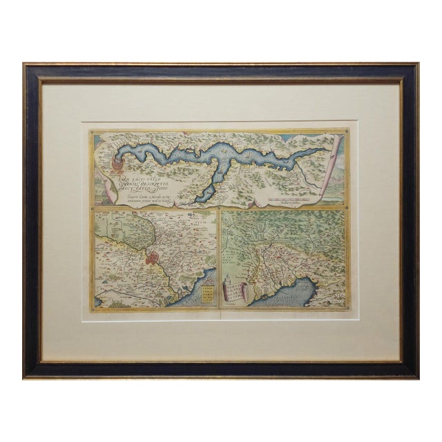 Original Map From 1580s by Ortelius of Parts Baltic, Lake Como, Rome, and the Upper Adriatic For Sale