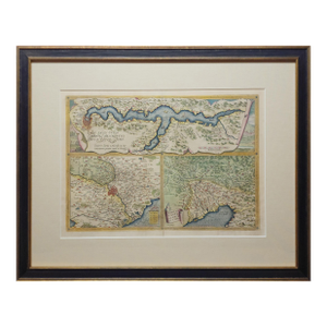 Original Map From 1580s by Ortelius of Parts Baltic, Lake Como, Rome, and the Upper Adriatic