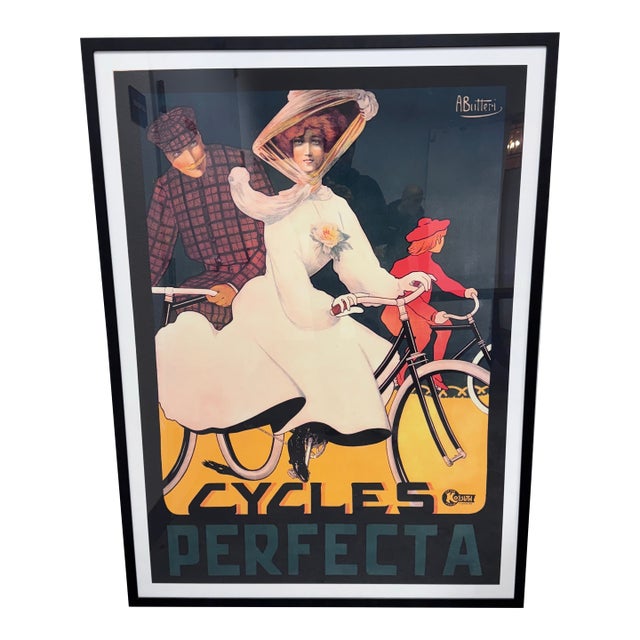 Circa 1907 Achille Butteri "Cycles Perfecta" Poster, Framed For Sale