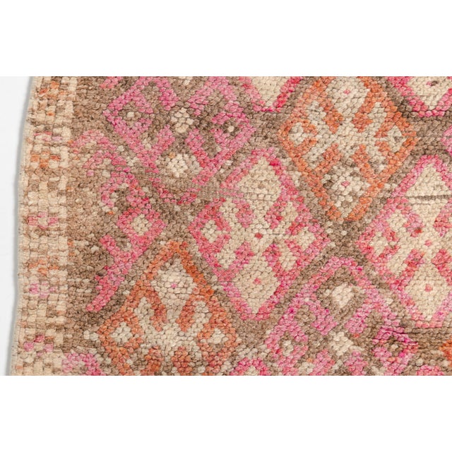 Pink Extra Long Vintage Turkish Hallway Runner For Sale - Image 8 of 9