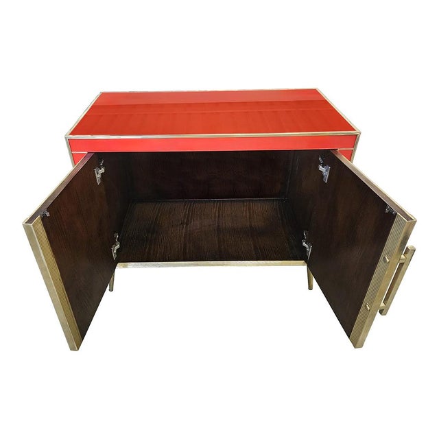 Gold Red Glass Sideboard, 1980s For Sale - Image 8 of 10