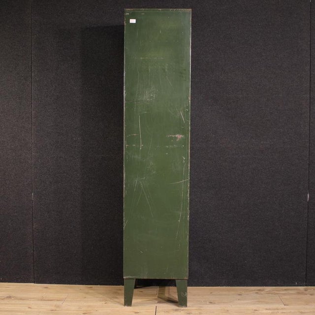 1970s Italian Green Lacquered Metal Cabinet, 1970 For Sale - Image 5 of 13