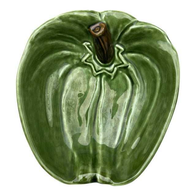 Vintage Olfaire Majolica Green Bell Pepper Bowl For Sale