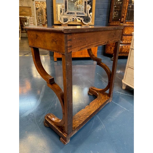 19th Century 19th Century Burl Walnut Biedermeier Console For Sale - Image 5 of 6