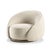 A softly enveloping silhouette defines this beige armchair by Lorenza Bozzoli, designed to suggest an intimate embrace...
