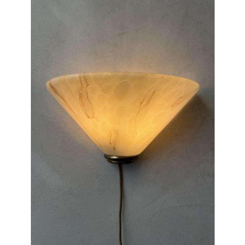 Mid-Century Modern Wall Lamp in Marbled Glass and Brass, 1970s For Sale - Image 12 of 12