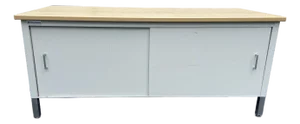 1990s Pitney Bowes Vintage Modern Steel Credenza Storage Cabinet