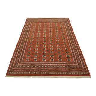 Bokhara Rug 8’4” X 10’2” Orange Wool Tribal Hand-Knotted Oriental Carpet For Sale