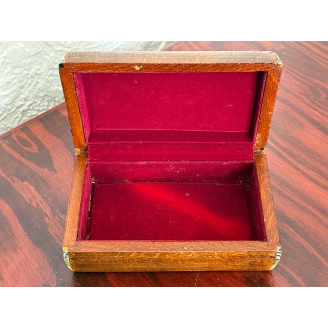 Wood Vintage Middle Eastern Micro Mosaic Inlaid Wooden Box With Mother-of-Pearl For Sale - Image 7 of 9