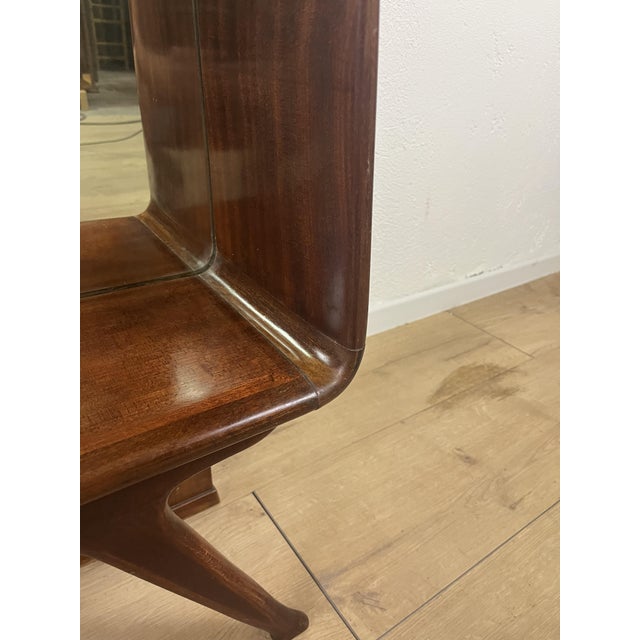 Wooden Console Mirror and Glass Shelf by Paolo Buffa, 1950s For Sale - Image 3 of 9