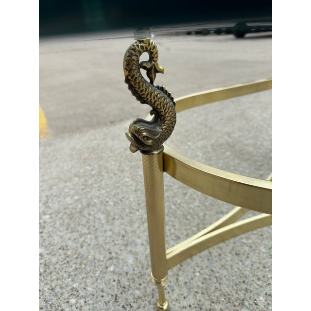 LaBarge oval bevelled glass and brass Koi fish coffee table. Circa 1970’s Made in Italy Beautiful condition, no...