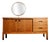 Vintage Oak Sideboard with Circular Mirror, 1960s For Sale