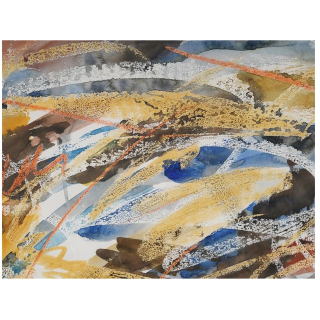 Mid-Century Modern Vintage Midcentury Modern Abstract Painting, Framed, Signed Jacob Semiatin, 1959 For Sale - Image 3 of 11