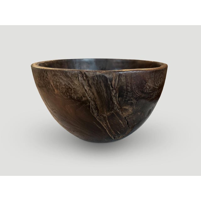 Andrianna Shamaris Wabi Sabi Teak Wood Bowl For Sale - Image 4 of 5