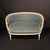 Antique French Louis XVI Painted Carved Loveseat and Pair of Bergeres -Set of 3 For Sale In Portland, ME - Image 6 of 10