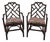 Vintage Chinese Chippendale Organic Bamboo Dining Armchairs - A Pair For Sale