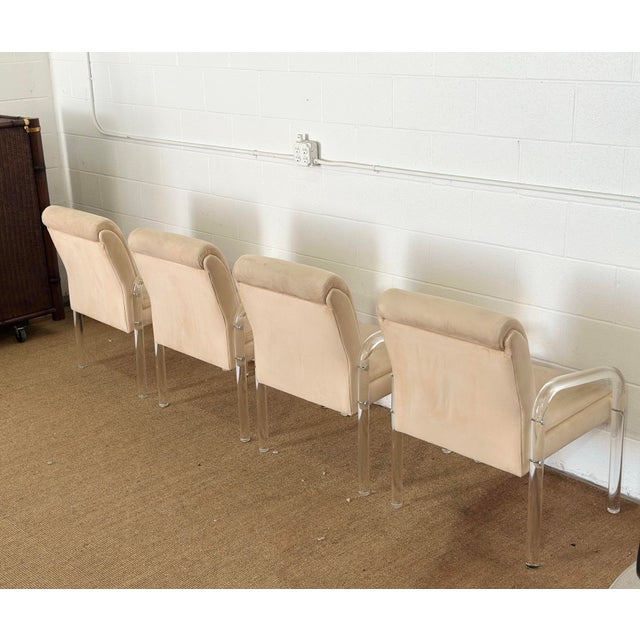 1980s Lion in Frost for Hill Manufacturing Lucite Dining Chairs - Set of 4 For Sale - Image 13 of 14