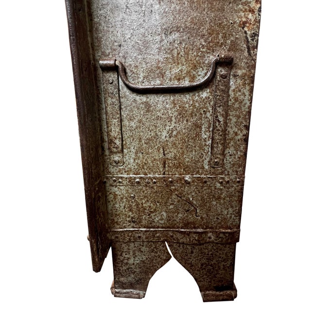 Cream Vintage Industrial Iron Safe Cabinet For Sale - Image 8 of 9
