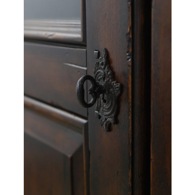 Brown 1990s Henredon Ralph Lauren Distressed China Cupboard For Sale - Image 8 of 16