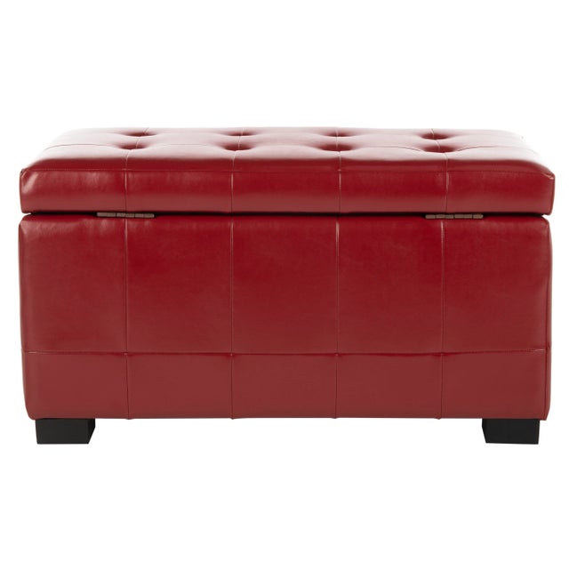 Storage Bench in Red & Black For Sale - Image 4 of 11