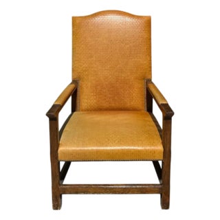Formations Furniture Woven Italian Leather Ratchet Reclining Chair For Sale