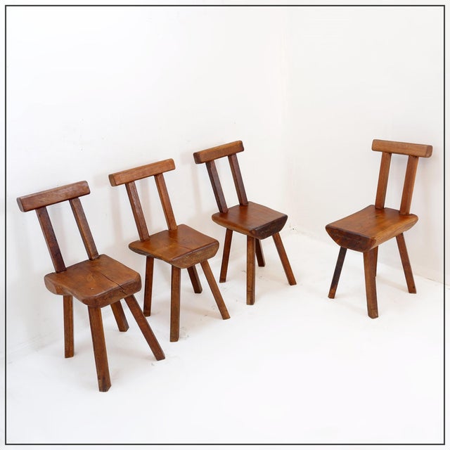 Brutalist Chair from Mobichalet, Belgium, 1950s, Set of 4 For Sale - Image 16 of 16